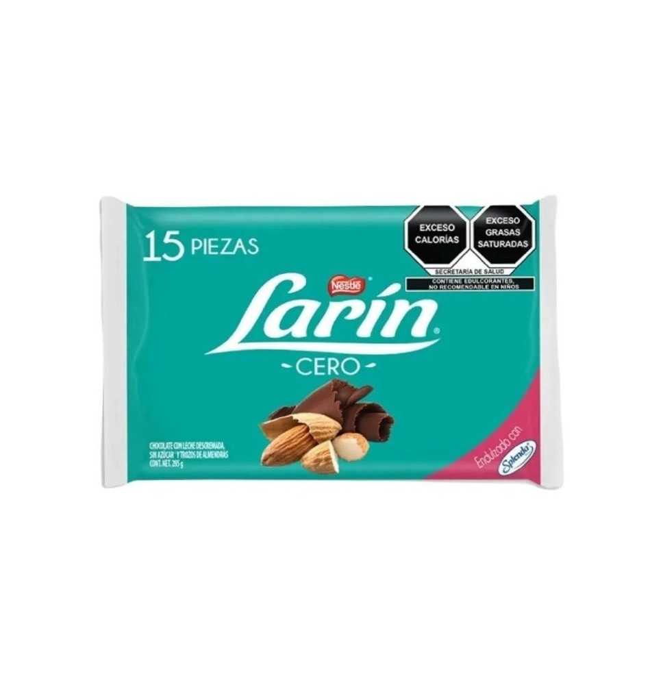 Larin Chocolate Sin Azucar Con Leche Y Almendras 15 Pzas Larin Chocolate Sin Azucar Con Leche Y Almendras 15 Pzas